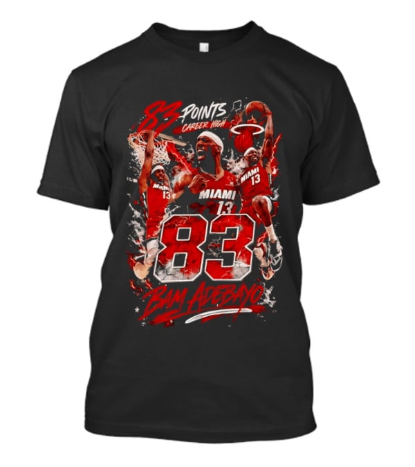 Bam Adebayo Miami 83 Points Career High Player Collage T-Shirt