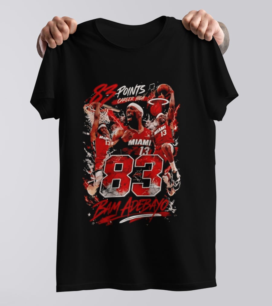 Bam Adebayo Miami 83 Points Career High Player Collage T-Shirt