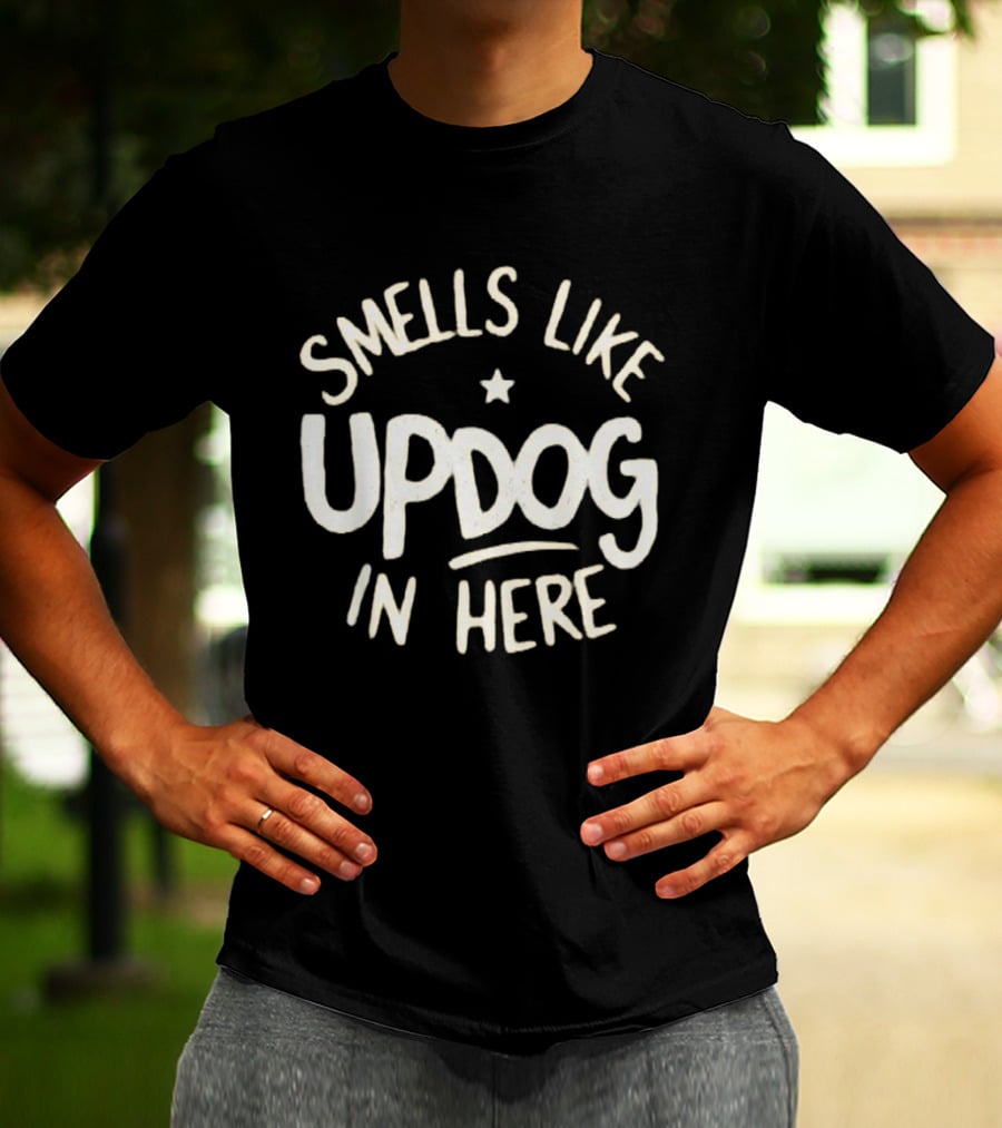 Smells Like Updog In Here Best Shrinking Jimmy T-Shirt
