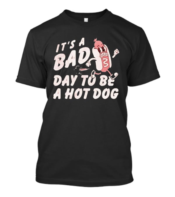 It's A Bad Day To Be A Hot Dog Meme Running Cartoon T-Shirt