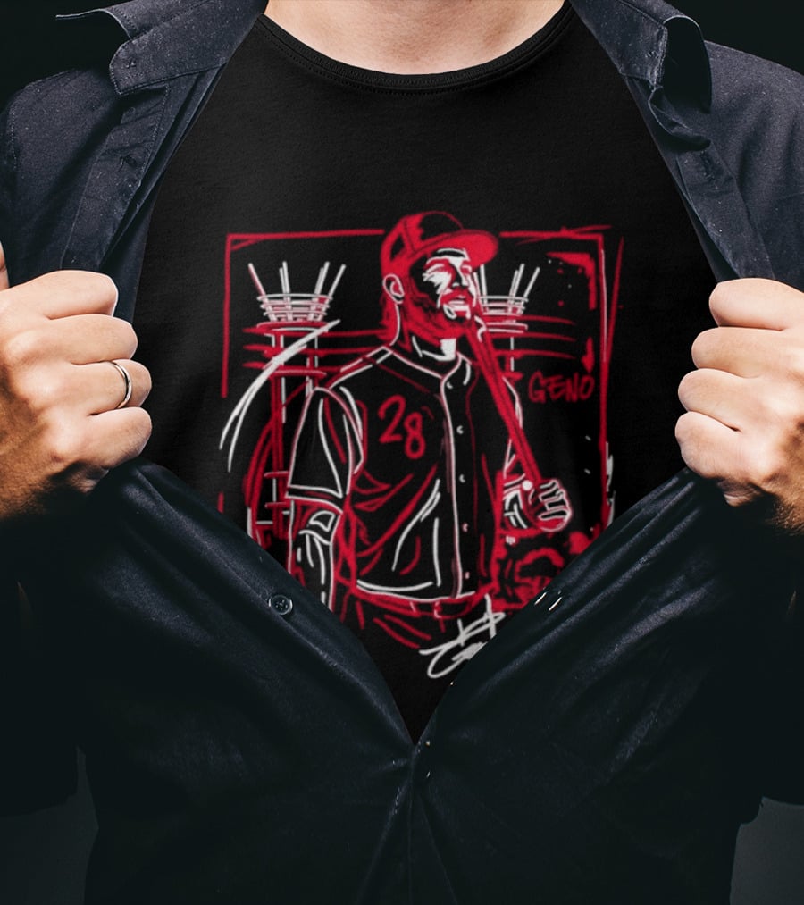 Eugenio Suarez Cincinnati Reds MLB Drip Splatter Sketch Player 28 T-Shirt