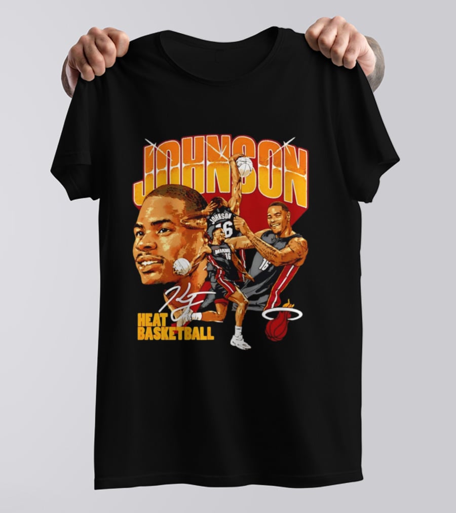 Johnson Miami Heat Basketball Player Collage T-Shirt