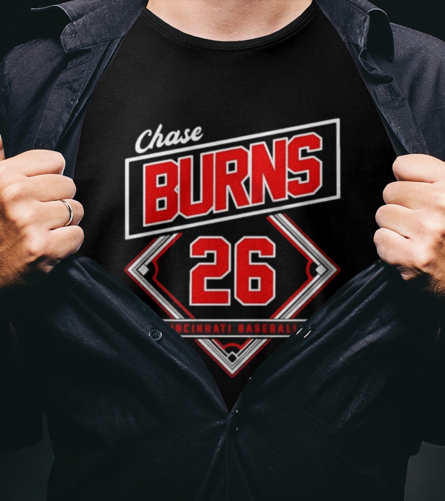 Chase Burns 26 Cincinnati Baseball Reds MLB Classic Diamond T-Shirt