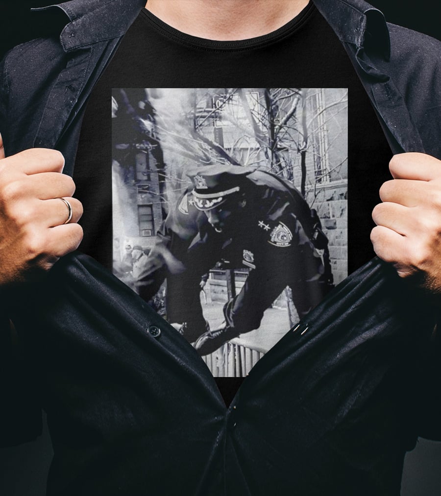 Chief Aaron Edwards American Hero Police Officer Jumping Fence T-Shirt