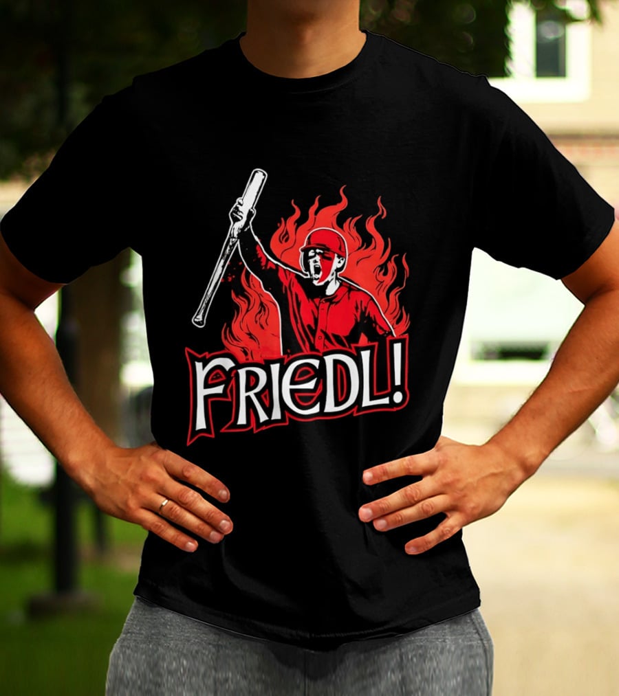 Cincinnati Reds TJ Friedl Battle Cry Fire Friedl! T-Shirt
