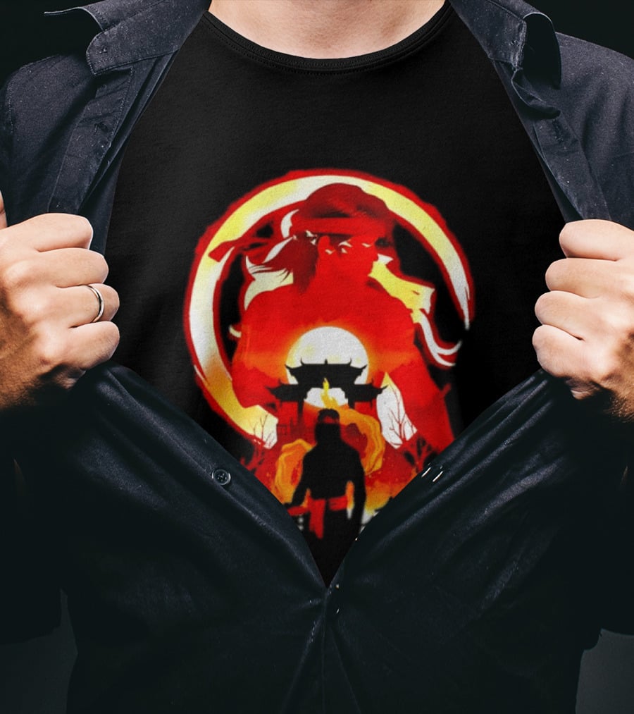 Liu Kang Mortal Kombat Dragon Circle Fire Temple Scene T-Shirt