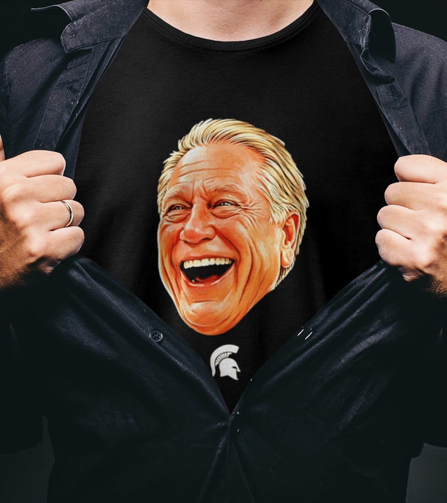 Michigan State Spartans Coach Tom Izzo Big Head T-Shirt