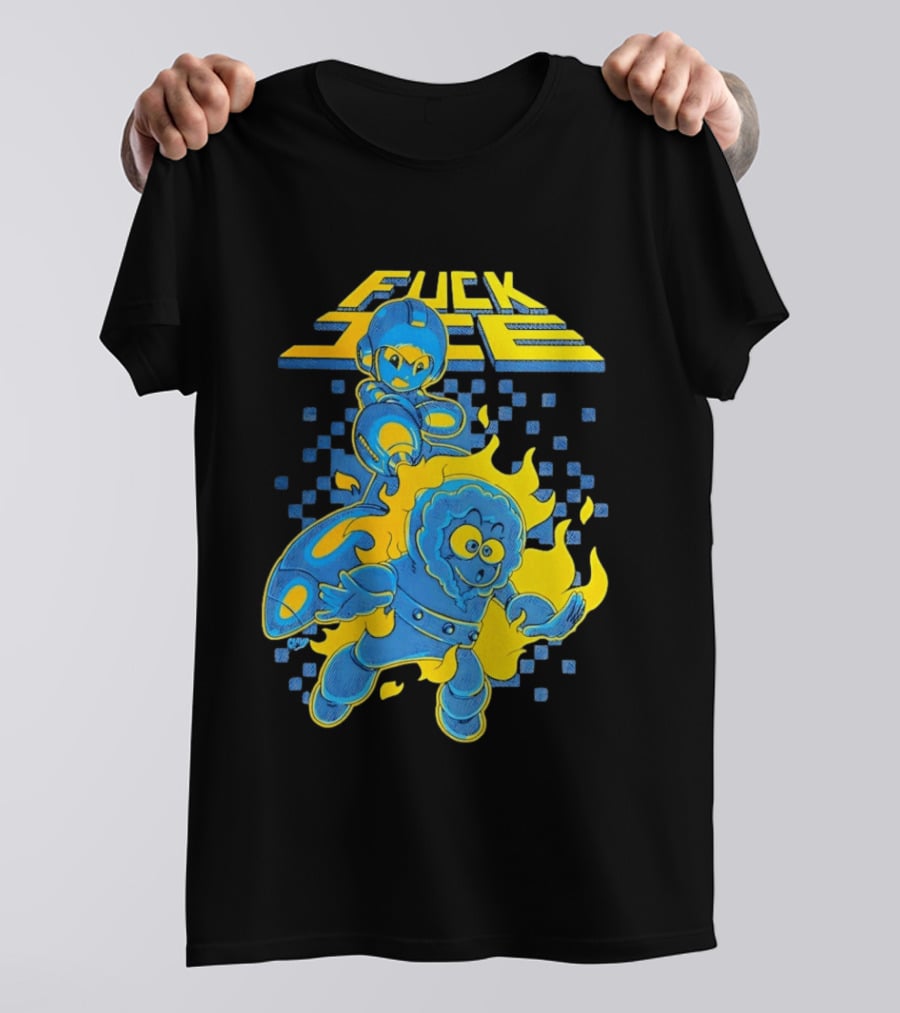 Mega Man Fuck Ice Bold Cartoon T-Shirt
