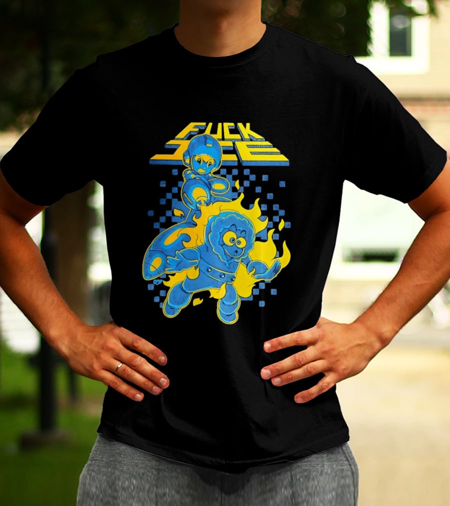 Mega Man Fuck Ice Bold Cartoon T-Shirt