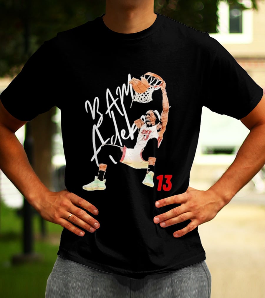 Bam Adebayo Miami Heat 13 Dunk Cartoon Basketball T-Shirt