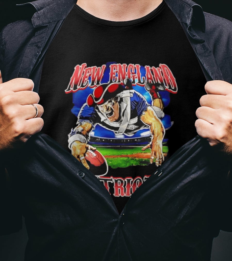 New England Patriots Mascot Diving With Football T-Shirt