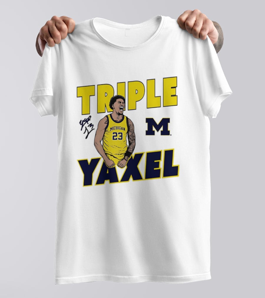 Michigan Wolverines Triple Yaxel Basketball Number 23 T-Shirt