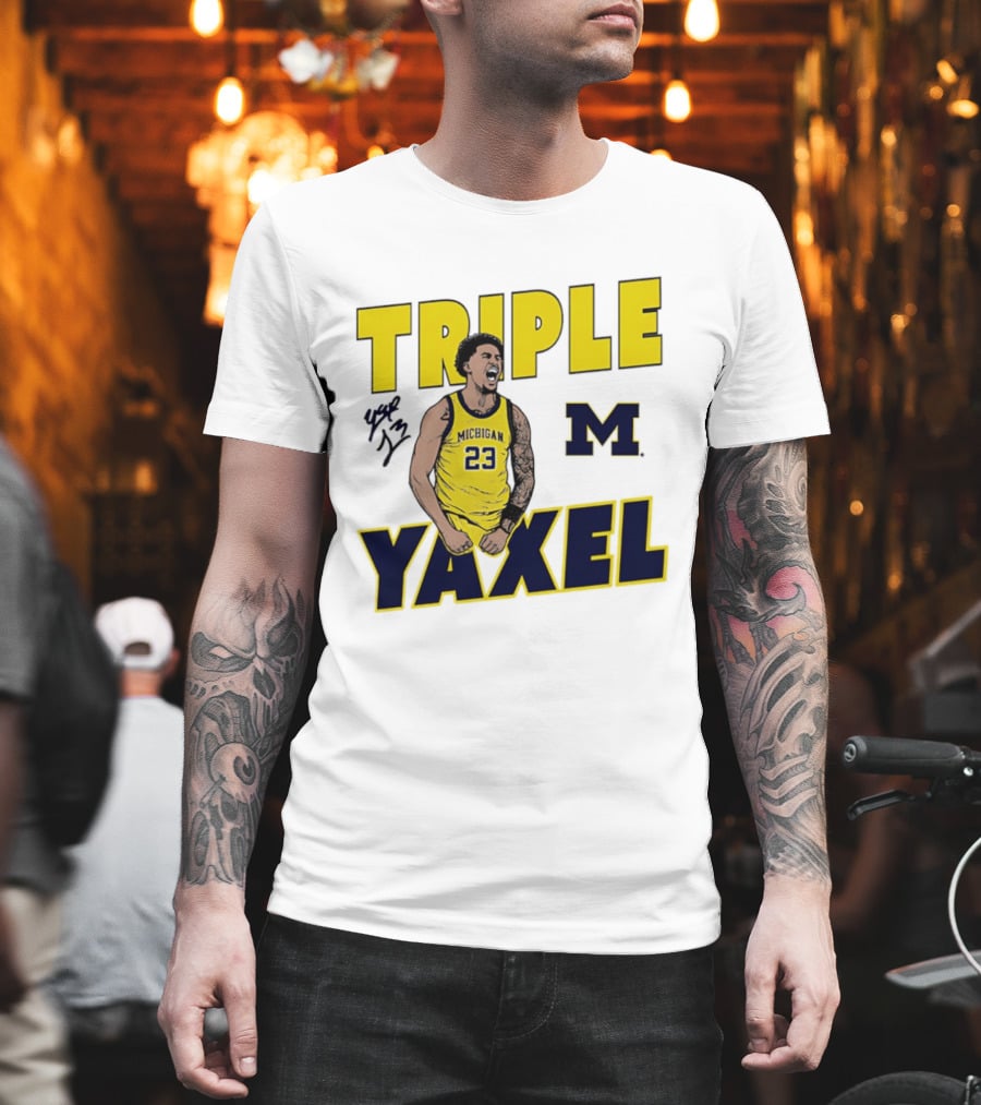 Michigan Wolverines Triple Yaxel Basketball Number 23 T-Shirt