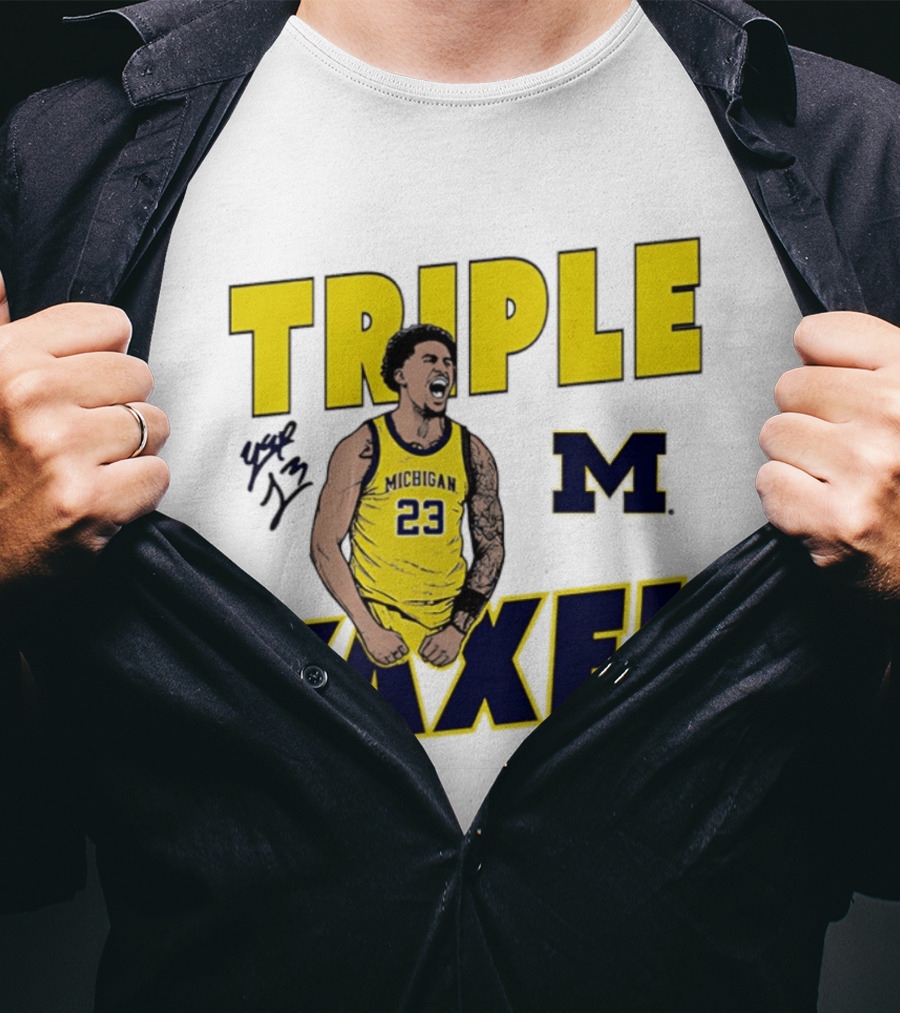 Michigan Wolverines Triple Yaxel Basketball Number 23 T-Shirt