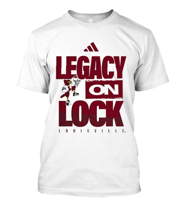 Louisville Cardinals Legacy On Lock Adidas Basketball T-Shirt