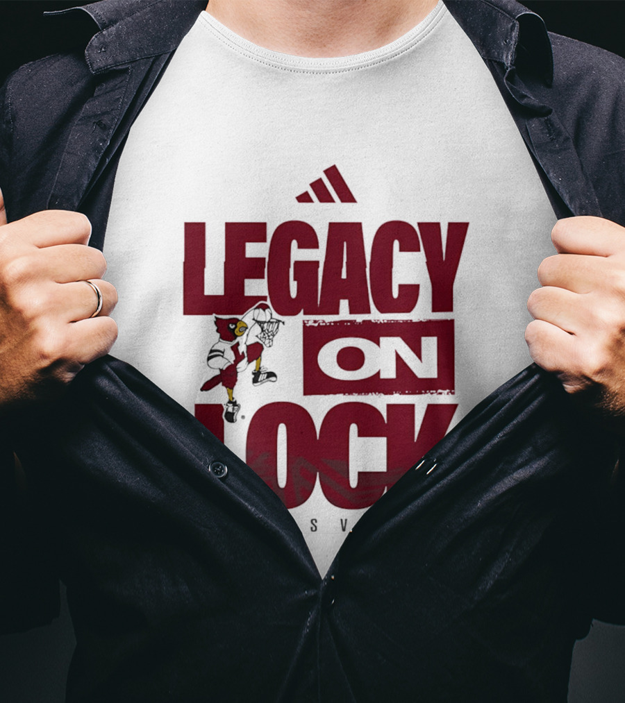 Louisville Cardinals Legacy On Lock Adidas Basketball T-Shirt