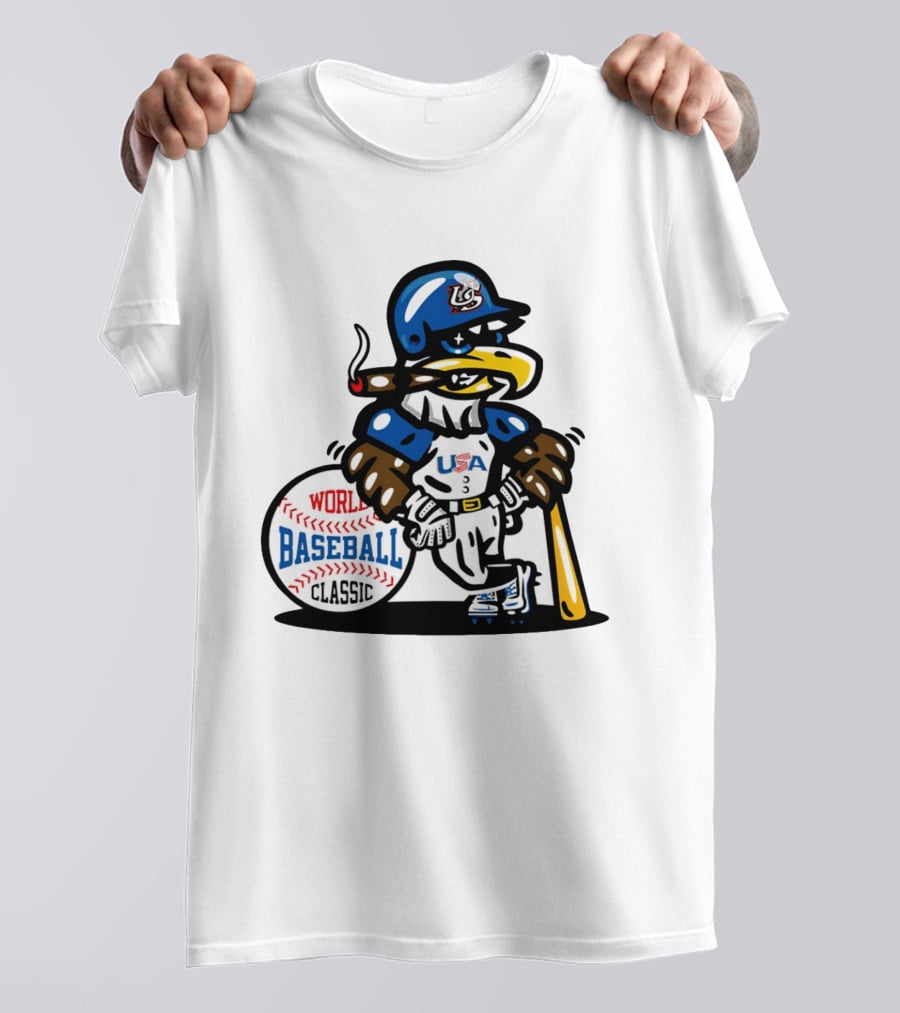 USA Baseball Eagle Mascot World Baseball T-Shirt