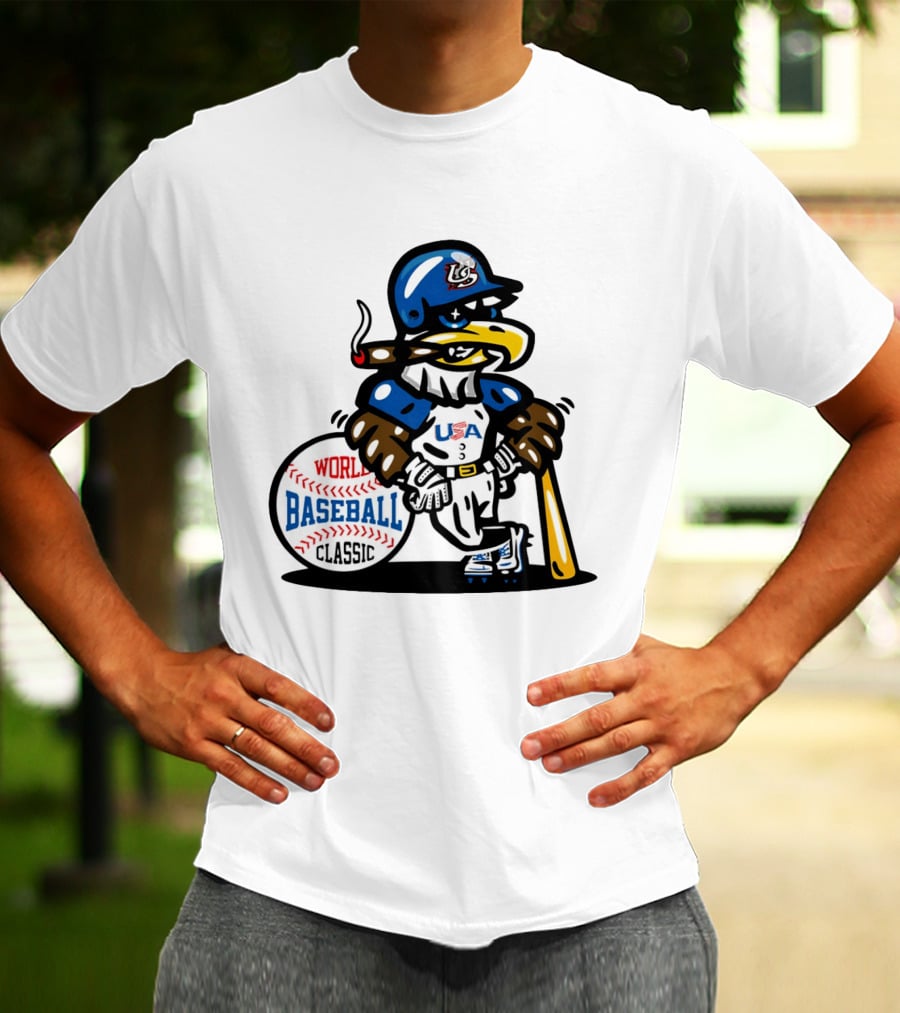 USA Baseball Eagle Mascot World Baseball T-Shirt