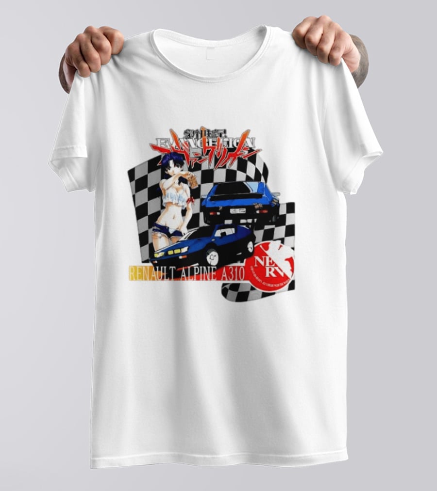 Neon Genesis Evangelion NERV Renault Alpine A310 Racing Anime T-Shirt
