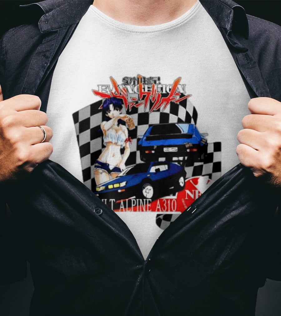 Neon Genesis Evangelion NERV Renault Alpine A310 Racing Anime T-Shirt