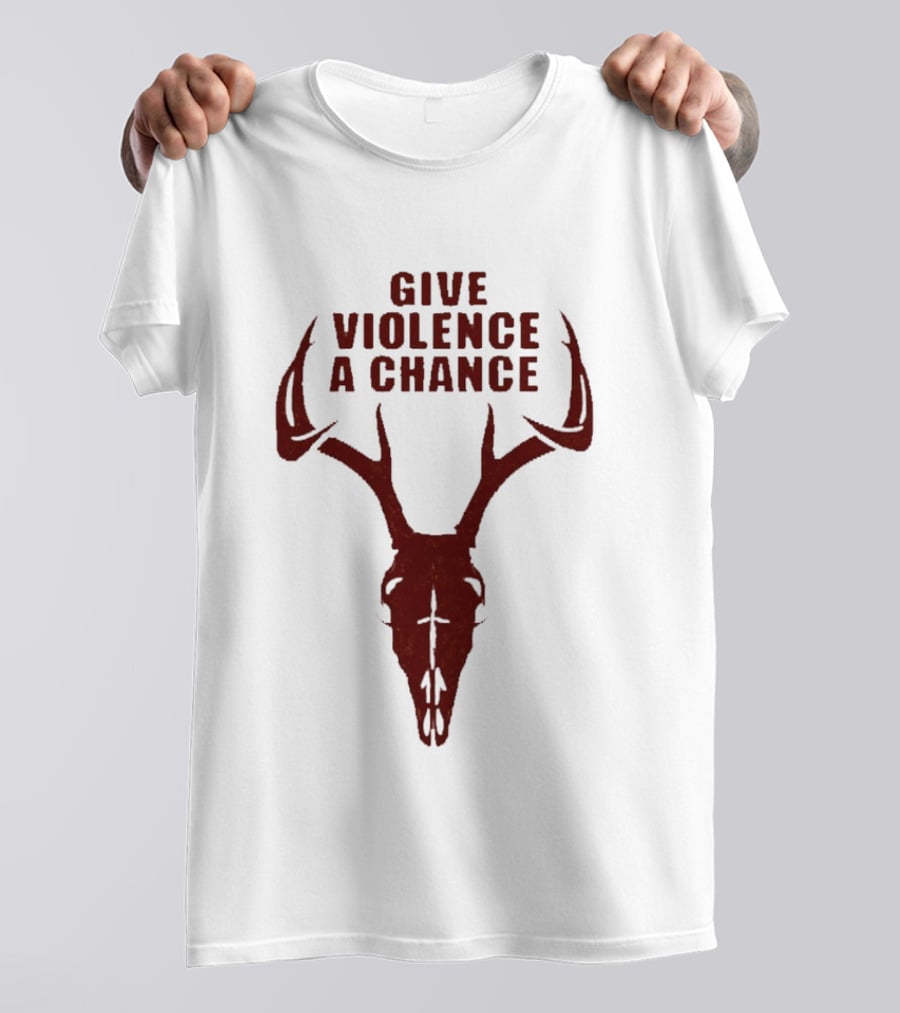 Give Violence A Chance 2026 Antler Skull T-Shirt