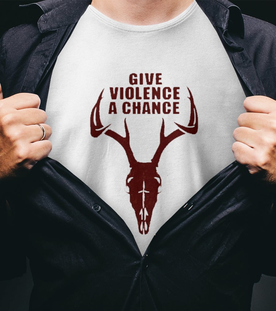 Give Violence A Chance 2026 Antler Skull T-Shirt
