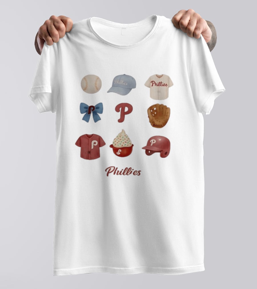 Phillies Coquette Bow Baseball Game Day Cap Jersey Glove Helmet Cupcake T-Shirt