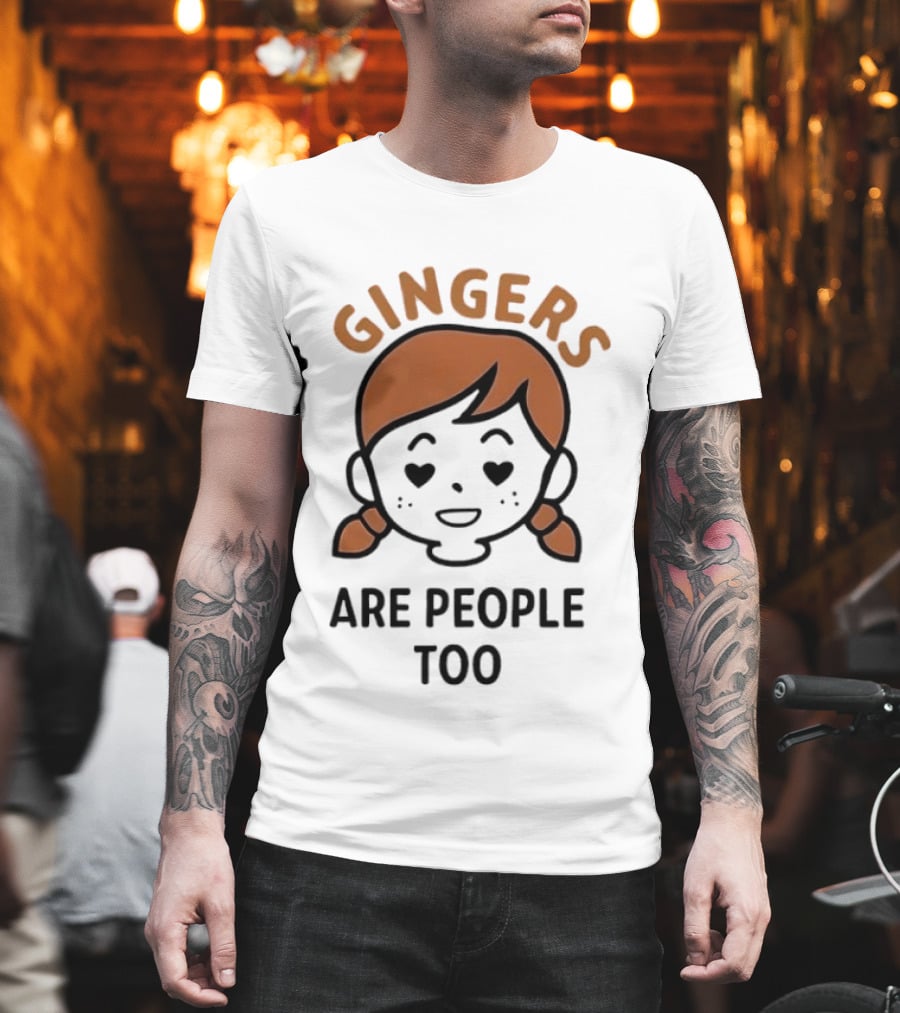 Gingers Are People Too Cute Redhead Cartoon Pigtails T-Shirt