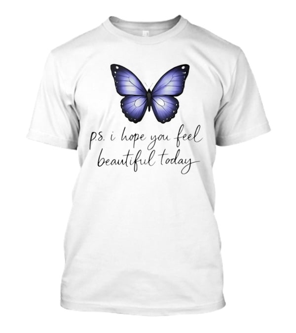 Charlotte Flair P.S. I Hope You Feel Beautiful Today Blue Butterfly T-Shirt