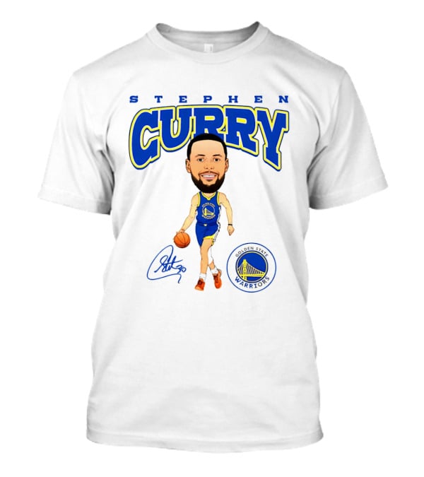 Stephen Curry Golden State Warriors Hardwood Comic Player Signature T-Shirt