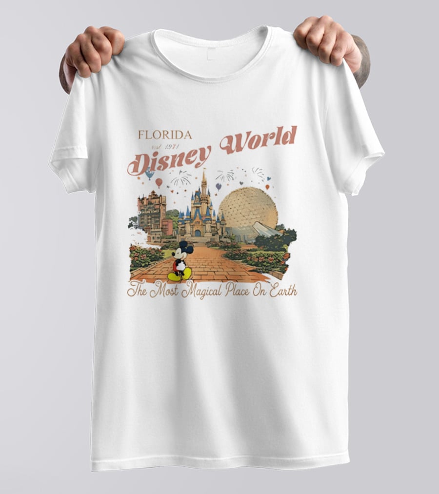 Florida Disney World Est 1971 The Most Magical Place On Earth Mickey Mouse Castle Spaceship Earth T-Shirt