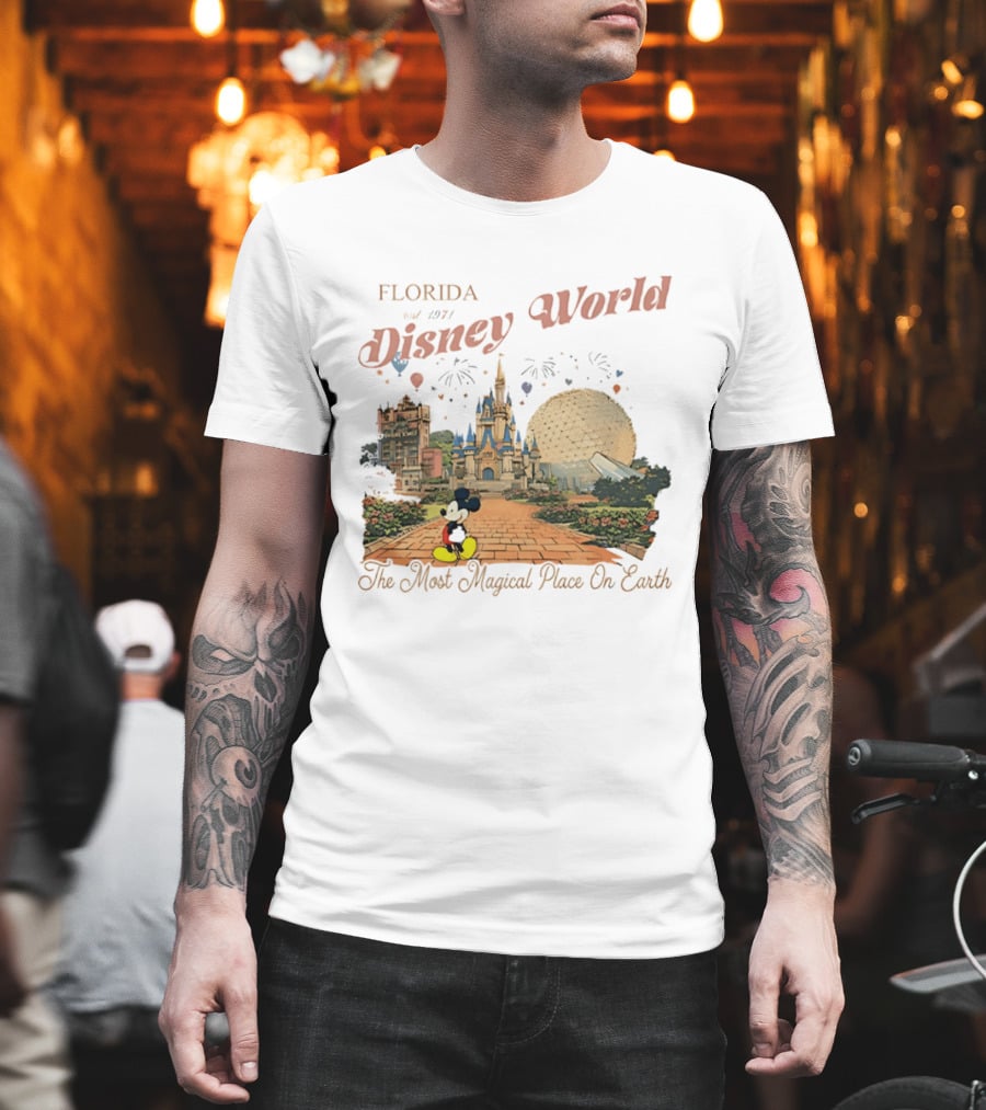 Florida Disney World Est 1971 The Most Magical Place On Earth Mickey Mouse Castle Spaceship Earth T-Shirt