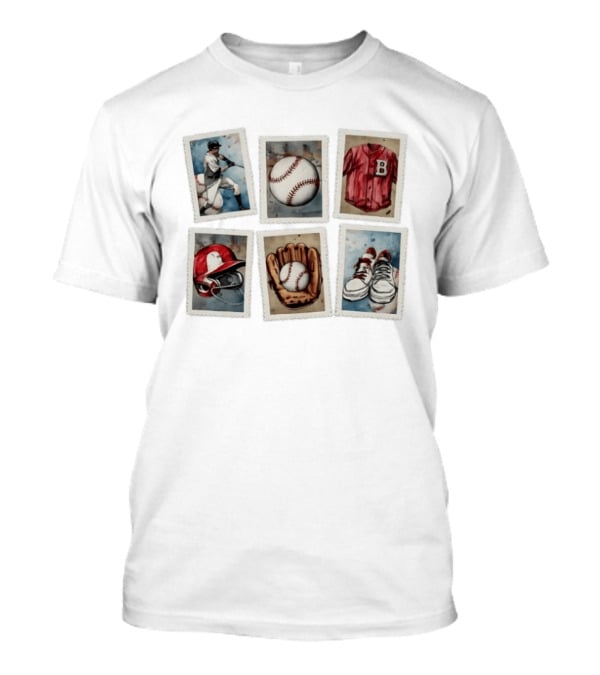 Baseball Watercolor Stamps Player Bat Jersey Helmet Glove Sneakers T-Shirt