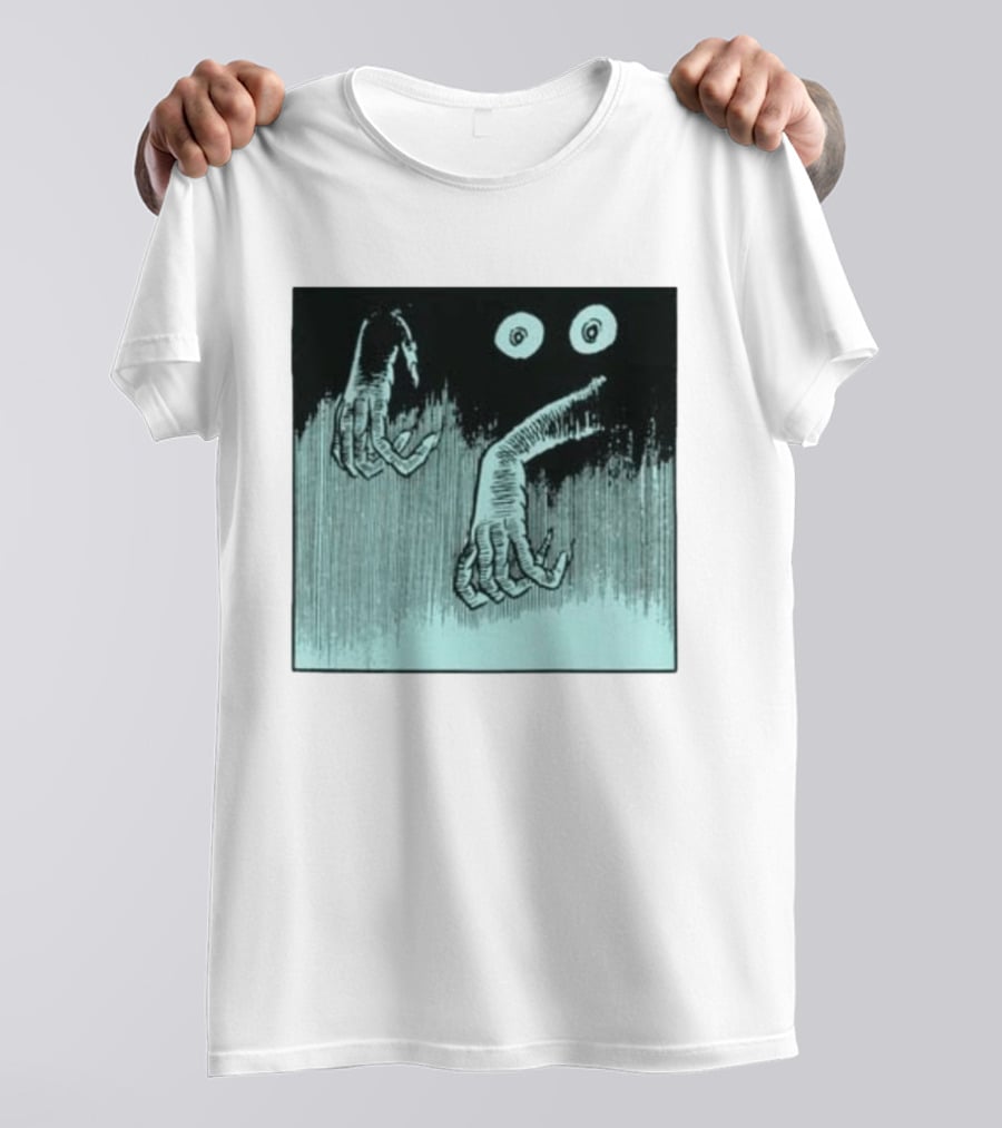 Creepy Eyes And Clawed Hands Emerging From Darkness T-Shirt
