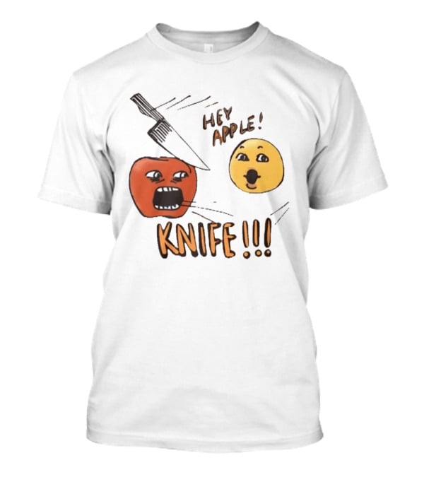 Hey Apple Knife 2026 Parody Text Meme T-Shirt
