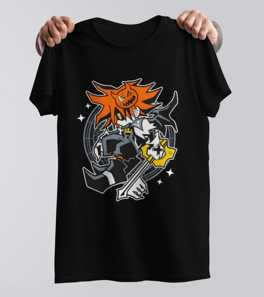 Sora Kingdom Hearts Halloween Trick Or Treat Pumpkin Warrior Magic Keyblade T-Shirt