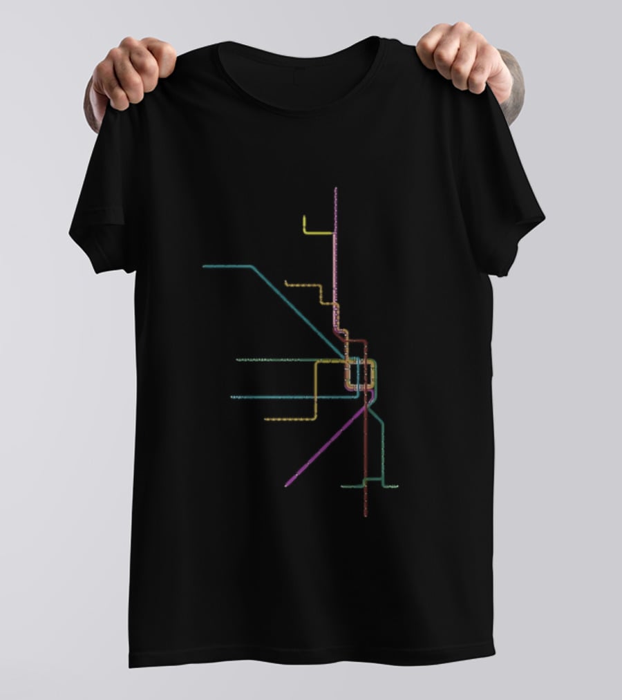 The Loop Chicago L Train Map Pastel T-Shirt