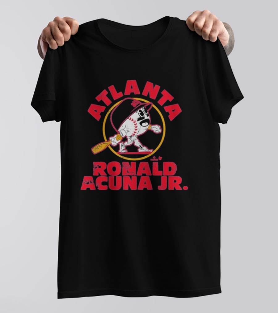 Atlanta Ronald Acuña Jr Baseball Character With Bat T-Shirt
