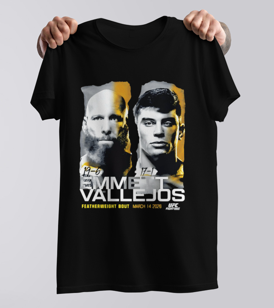 UFC Fight Night Emmett Vallejos Featherweight Bout March 2026 T-Shirt