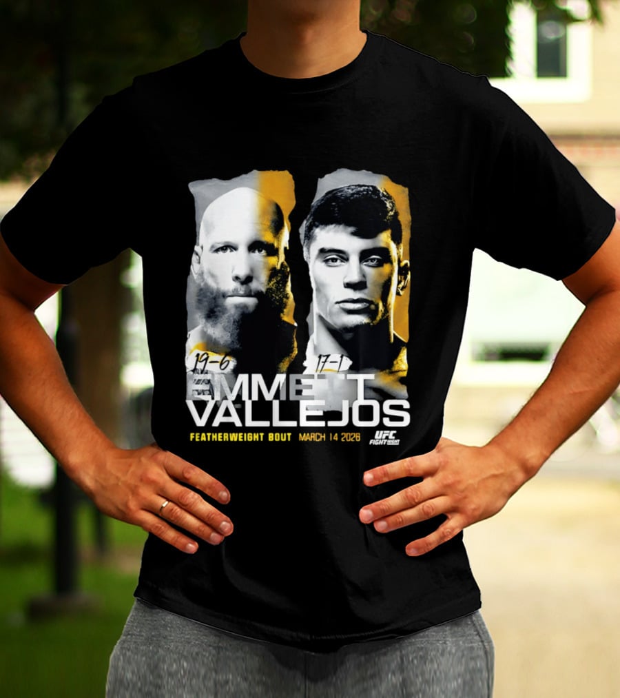 UFC Fight Night Emmett Vallejos Featherweight Bout March 2026 T-Shirt