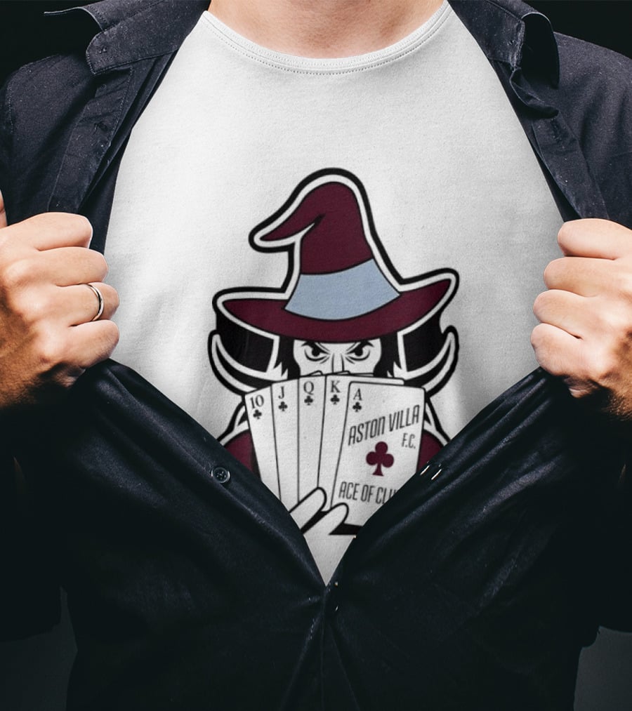 Aston Villa FC Ace Of Clubs Witch Playing Cards T-Shirt