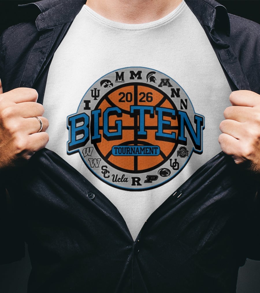 Big Ten 2026 Basketball Tournament All Team Pinwheel Michigan Ohio State Iowa Penn State UCLA Tournament T-Shirt