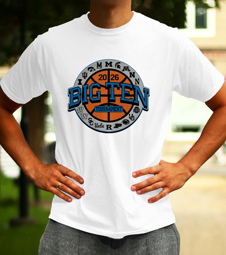 Big Ten 2026 Basketball Tournament All Team Pinwheel Michigan Ohio State Iowa Penn State UCLA Tournament T-Shirt