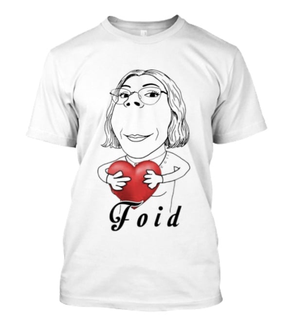 Foid Girl Hugs Heart Sketch Lovable Red Heart Embrace T-Shirt
