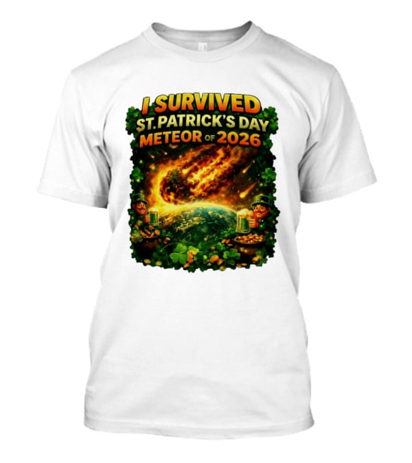 I Survived St. Patrick's Day Meteor Of 2026 Leprechaun Shamrock Adventure T-Shirt