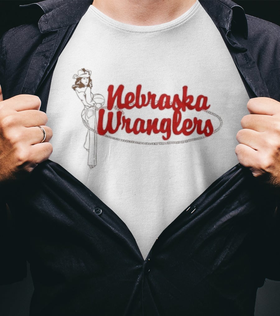 Nebraska Wranglers WPBL Western Style Cowboy Hat Rope T-Shirt