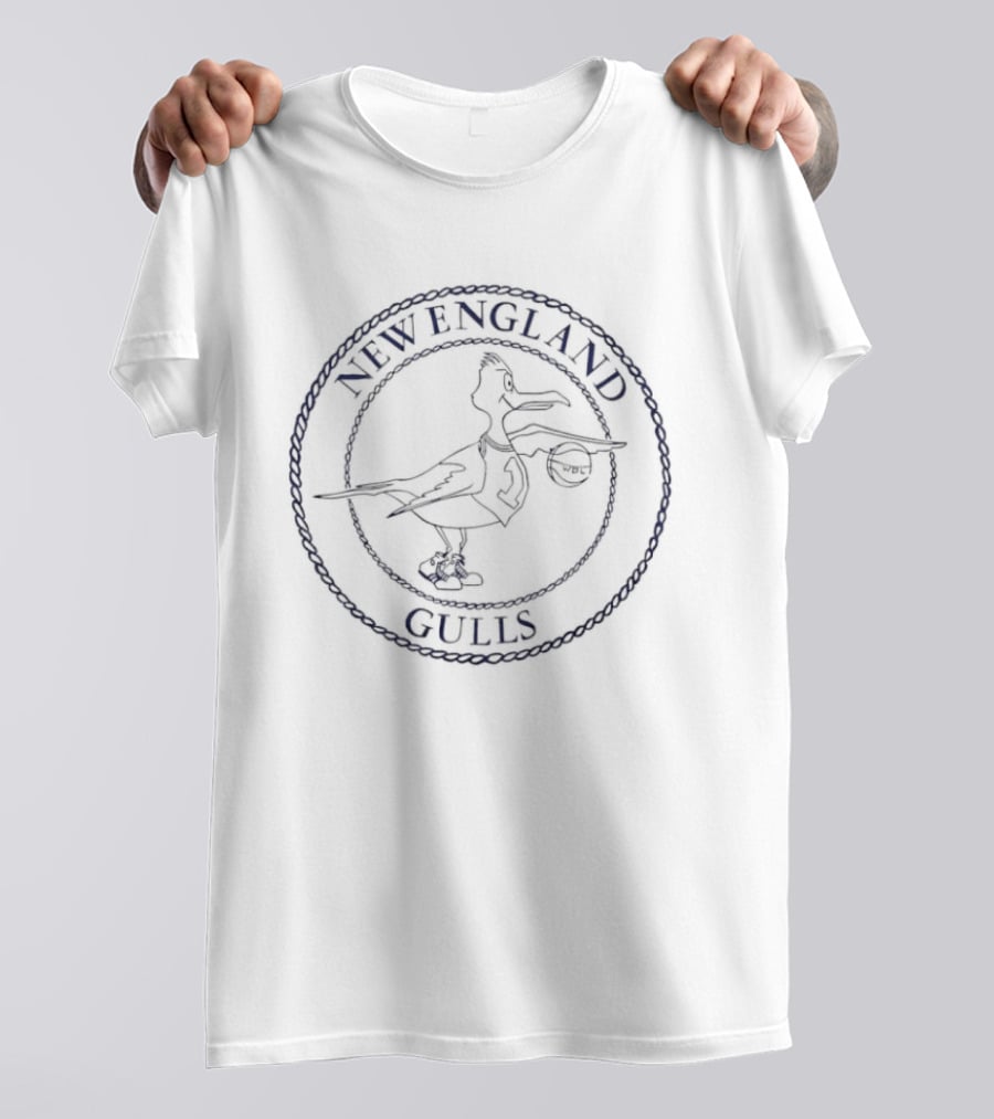 New England Gulls WPBL Team Basketball Bird T-Shirt