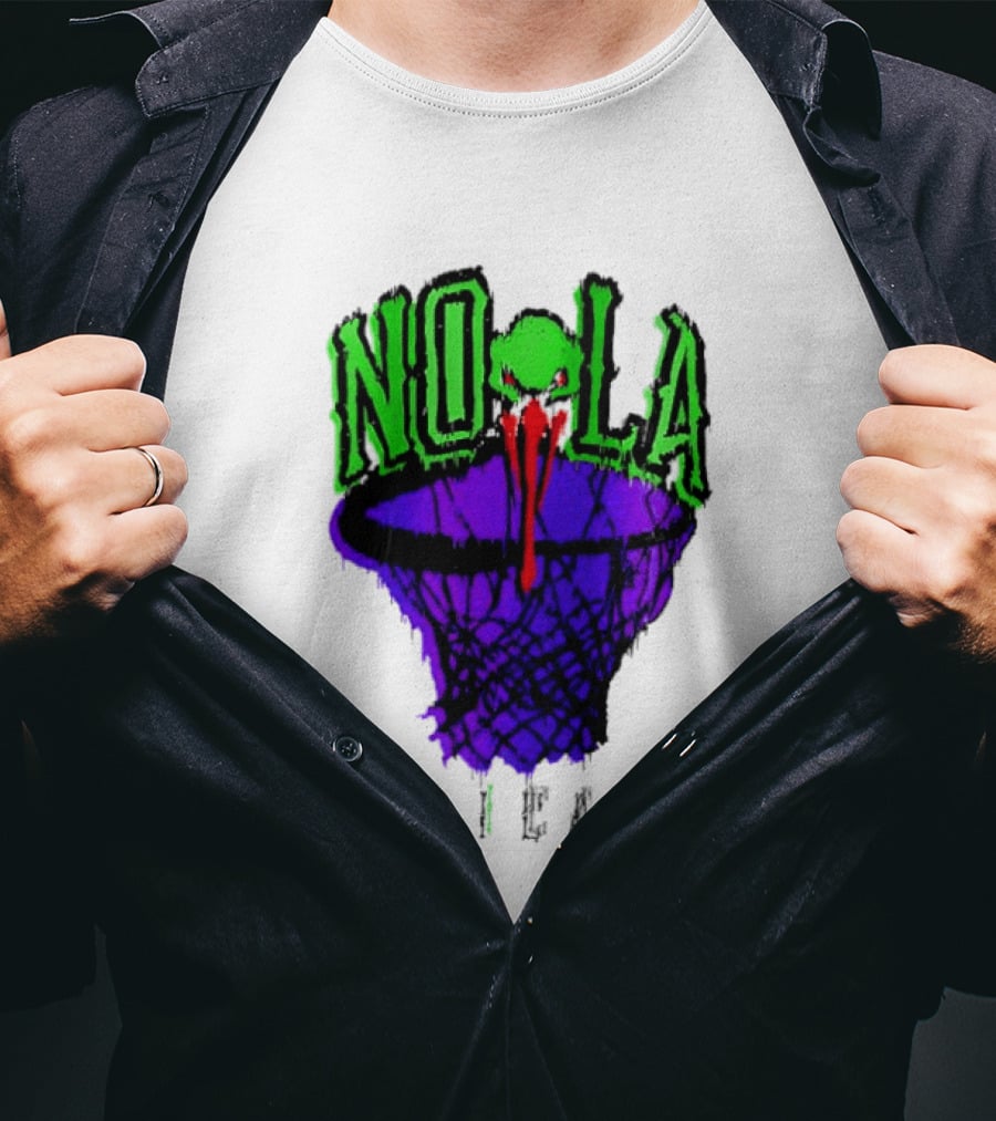 NOLA Pelicans Fest 2026 Basketball Hoop Alien T-Shirt