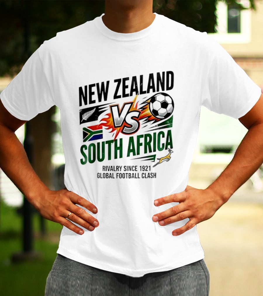 New Zealand Vs South Africa Global Football Clash Rivalry Since 1921 T-Shirt