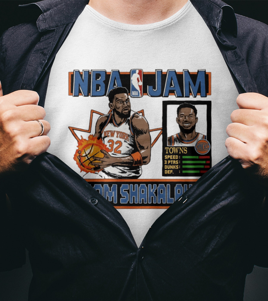 NBA Jam Boom Shakalaka New York Knicks Towns T-Shirt